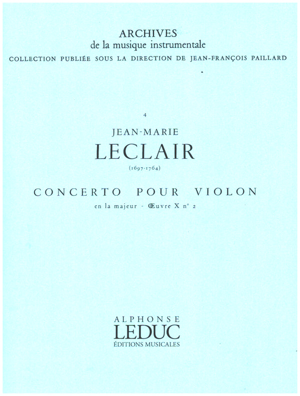 Concerto la majeur op.10 np.1   pour violon et orchestre  partition