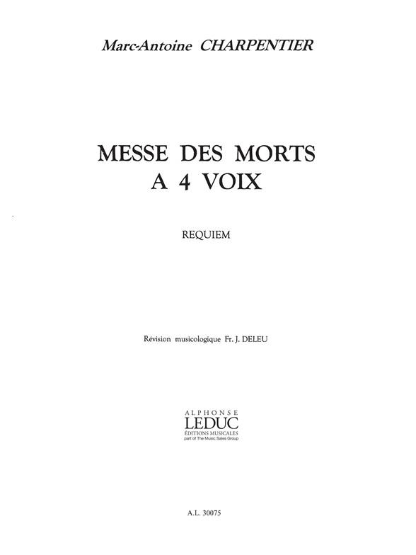 Messe des morts en re mineur&nbsp;&nbsp;pour solistes, choeur mixte et orchestre&nbsp;&nbsp;partition