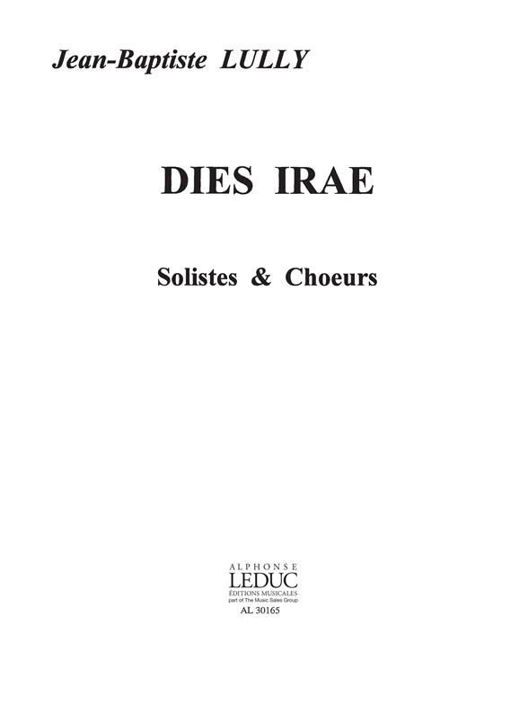 Dies irae  pour solistes, choeur mixte et orchestre  partition de choeur