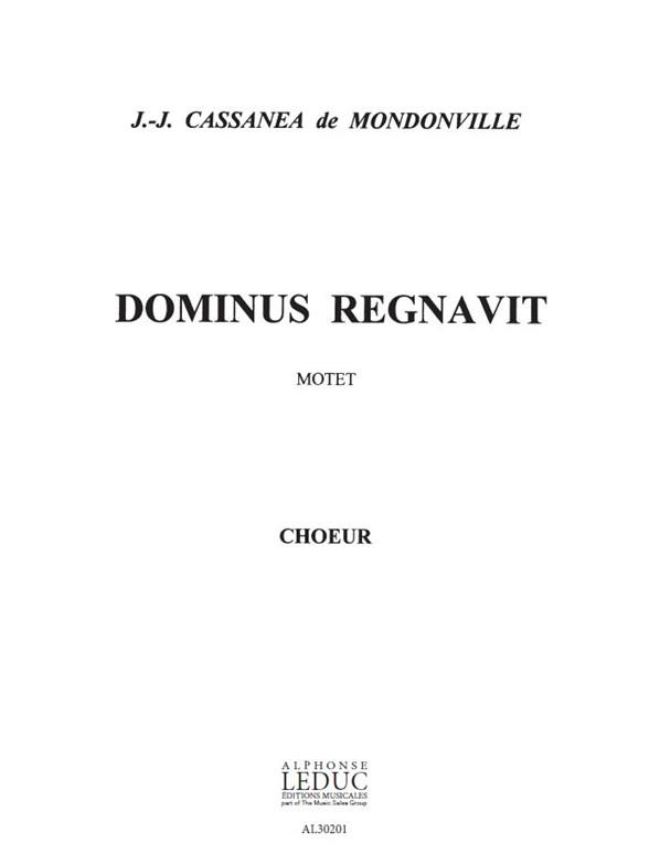 Dominus regnavit  pour choeur mixte a cappella  partition