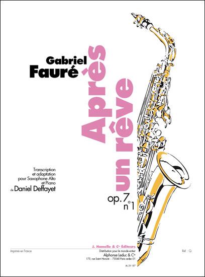 Après un rêve op.7,1&nbsp;&nbsp;pour saxophone alto et piano&nbsp;&nbsp;