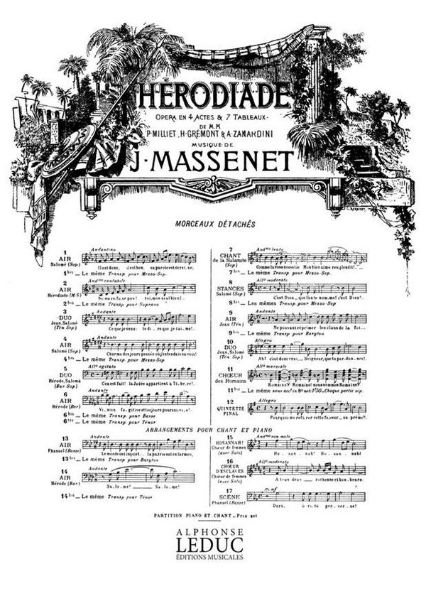 Air de Hérodiade  pour soprano et piano  