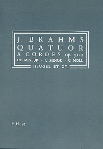 Quatuor à cordes ut mineur op.51,1&nbsp;&nbsp;pour 2 violons, alto et violoncelle&nbsp;&nbsp;partition miniature