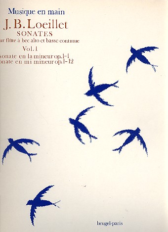 Sonates op.1 vol.1 pour flute à bec&nbsp;&nbsp;alto et bc&nbsp;&nbsp;
