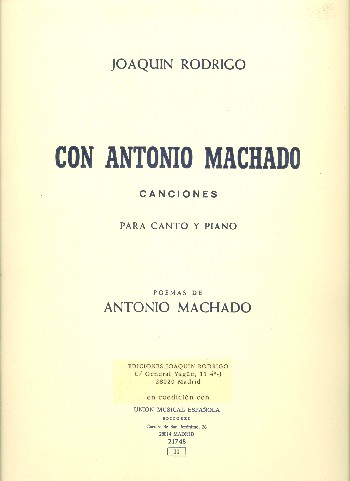 Con Antonio Machado  für Gesang und Klavier (sp)  