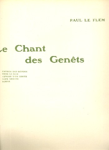 Le chant des genets&nbsp;&nbsp;pour piano&nbsp;&nbsp;
