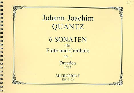6 Sonaten op.1 für Flöte und und Cembalo  Facsimile  