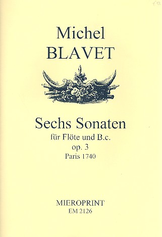 6 Sonaten op.3 für Flöte und Bc  Facsimile  