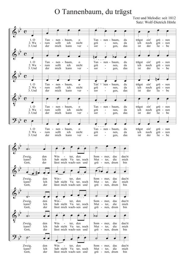 Hörle, Wolf-Dietrich&nbsp;&nbsp;O Tannenbaum, du trägst...&nbsp;&nbsp;