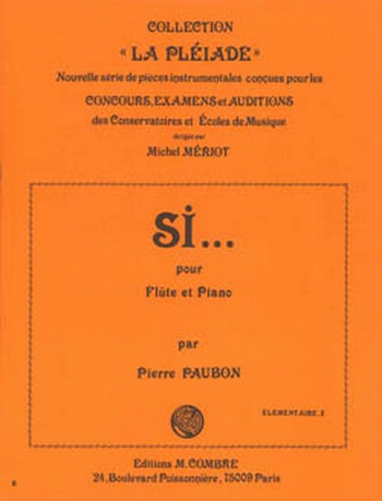 PAUBON Pierre&nbsp;&nbsp;Si...&nbsp;&nbsp;flûte et piano Partition