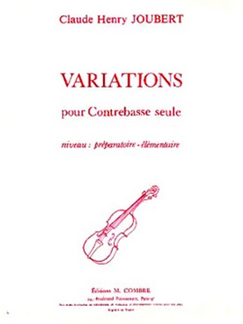 JOUBERT Claude-Henry&nbsp;&nbsp;Variations&nbsp;&nbsp;contrebasse seule Partition