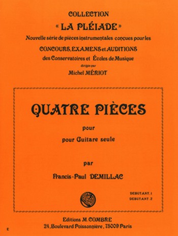 DEMILLAC Francis-Paul&nbsp;&nbsp;Pièces (4)&nbsp;&nbsp;guitare Partition