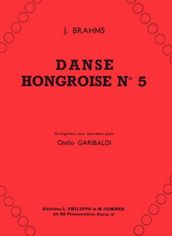 BRAHMS Johannes&nbsp;&nbsp;Danse hongroise n°5&nbsp;&nbsp;accordéon Partition
