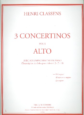 Concertino en sol majeur no.1&nbsp;&nbsp;pour alto et piano&nbsp;&nbsp;