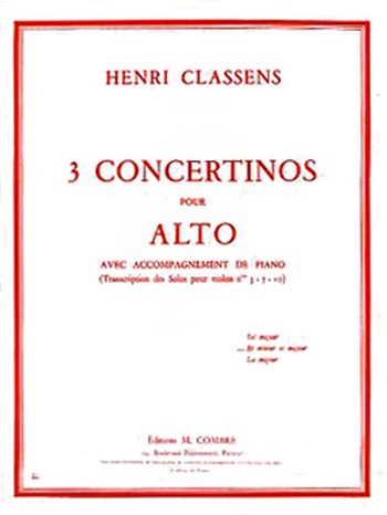 Concertino en ré mineur et majeur no.2&nbsp;&nbsp;pour alto et piano&nbsp;&nbsp;