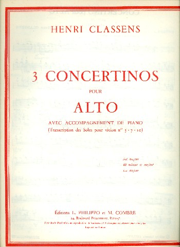 Concertino la majeur no.3&nbsp;&nbsp;pour alto et piano&nbsp;&nbsp;