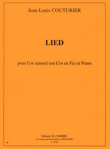 COUTURIER Jean-Louis&nbsp;&nbsp;Lied&nbsp;&nbsp;cor naturel ou cor en fa et piano Partition