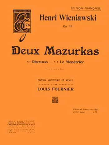 2 mazurkas op.19  pour violon et piano  