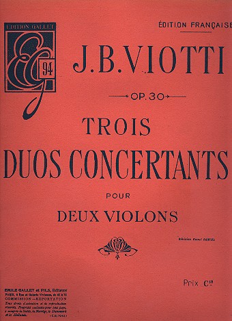 3 Duos concertants op.30 pour  2 violons  2 parties