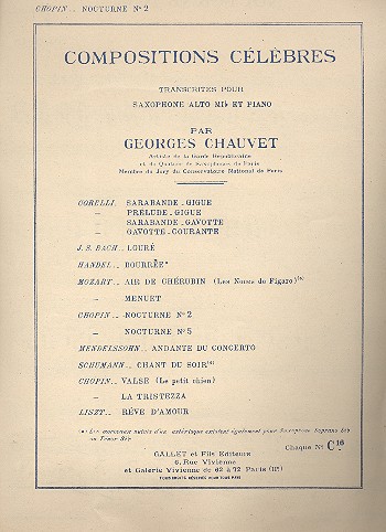 Nocturne no.2&nbsp;&nbsp;pour saxophone alto et piano&nbsp;&nbsp;