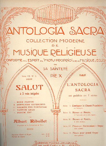 Salut pour 5 voix inégales et orgue&nbsp;&nbsp;&nbsp;&nbsp;