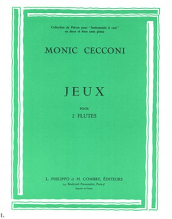 CECCONI Monique&nbsp;&nbsp;Jeux n°1 - 2&nbsp;&nbsp;2 flûtes Partition