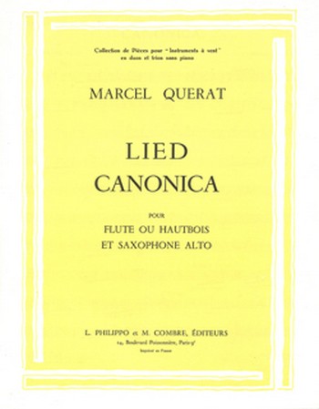 Lied - Canonica&nbsp;&nbsp;pour flûte ou hautbois et saxophone alto &nbsp;&nbsp;parties