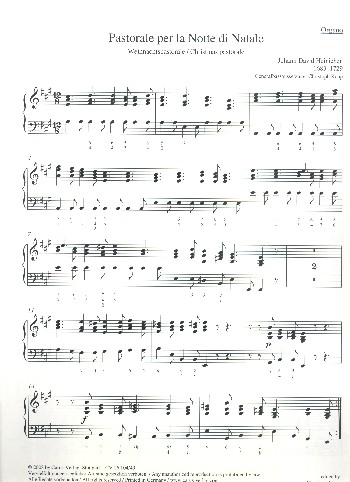 Pastorale per la Notte di Natale&nbsp;&nbsp;für 4 Oboen, 2 Violinen, Viola und Bc&nbsp;&nbsp;Orgel