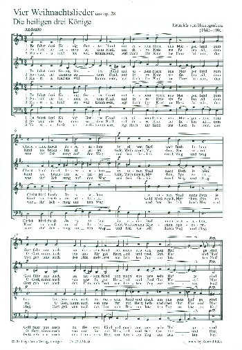 4 Weihnachtslieder aus op.28  für gem Chor a cappella  Partitur