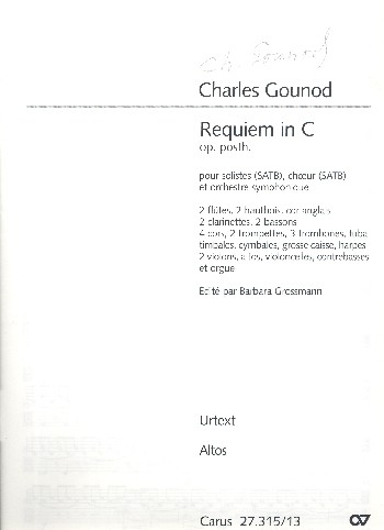 Requiem C-Dur op.posth.&nbsp;&nbsp;für Soli, gem Chor und Orchester&nbsp;&nbsp;Viola