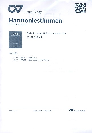 Es ist das Heil uns kommen her&nbsp;&nbsp;Kantate BWV9 Nr.9&nbsp;&nbsp;Harmoniestimmen