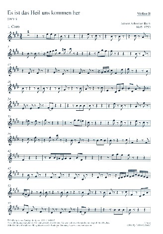 Es ist das Heil uns kommen her&nbsp;&nbsp;Kantate BWV9 Nr.9&nbsp;&nbsp;Violine 2