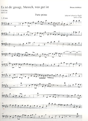 Es ist dir gesagt Mensch was gut ist&nbsp;&nbsp;Kantate Nr.45 BWV45&nbsp;&nbsp;Violoncello/Kontrabass