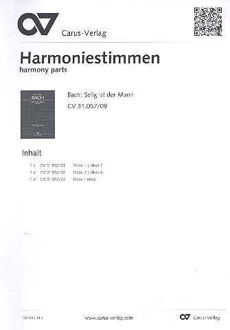 Selig ist der Mann&nbsp;&nbsp;Kantate Nr.57 BWV57&nbsp;&nbsp;Harmoniestimmen