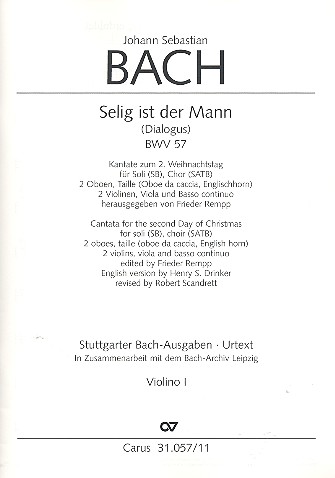 Selig ist der Mann&nbsp;&nbsp;Kantate Nr.57 BWV57&nbsp;&nbsp;Violine 1