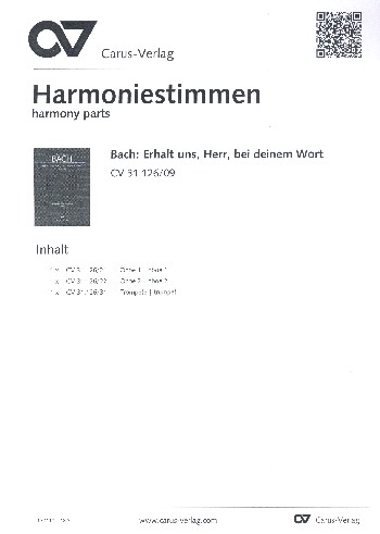 Erhalt uns Herr bei deinem Wort&nbsp;&nbsp;Kantate Nr.126 BWV126&nbsp;&nbsp;Harmoniestimmen