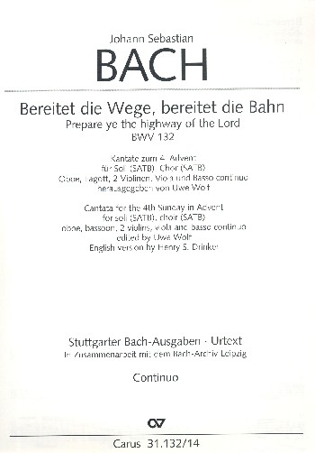 Bereitet die Wege bereitet die Bahn&nbsp;&nbsp;Kantate Nr.132 BWV132&nbsp;&nbsp;Basso continuo