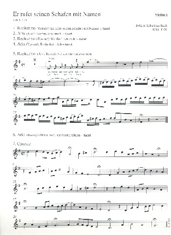 Er rufet seinen Schafen mit Namen&nbsp;&nbsp;Kantate Nr.175 BWV175&nbsp;&nbsp;Violine 1