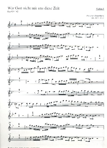 Wär Gott nicht mit uns diese Zeit BuxWV102&nbsp;&nbsp;für gem Chor, 2 Violinen und Bc&nbsp;&nbsp;Violine 1