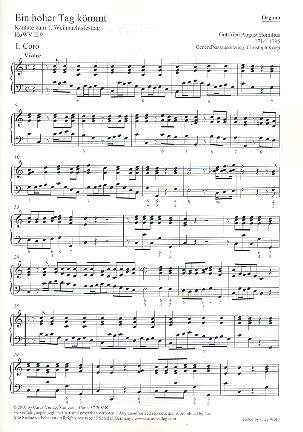 Ein hoher Tag kömmt HoWVII.9  für Soli, gem Chor und Orchester  Orgel