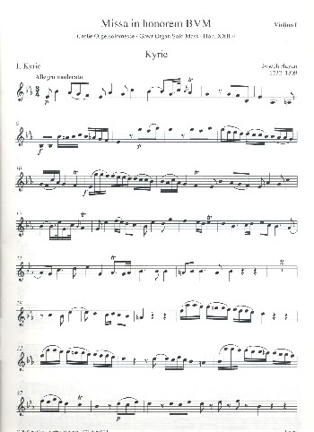 Grosse Orgelsolomesse Es-Dur Hob.XXII:4&nbsp;&nbsp;für Soli, gem Chor und Orchester&nbsp;&nbsp;Violine 1