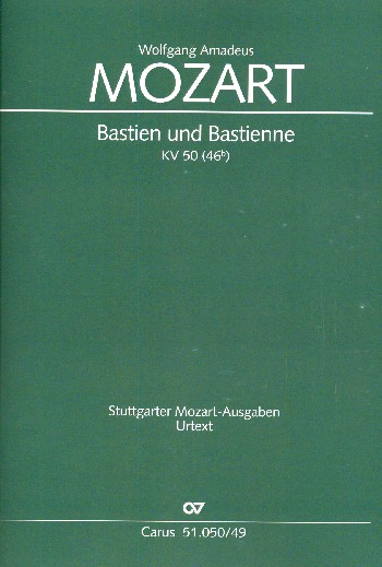 Bastien und Bastienne KV50 (KV46b) (Wiener Fassung 1768)&nbsp;&nbsp;für Soli und Orchester&nbsp;&nbsp;Cembalo