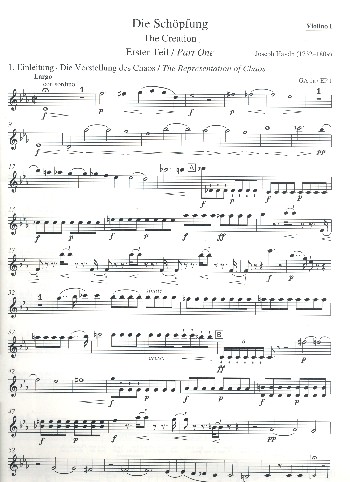Die Schöpfung Hob.XXI:2  für Soli, gem Chor und Orchester  Violine 1