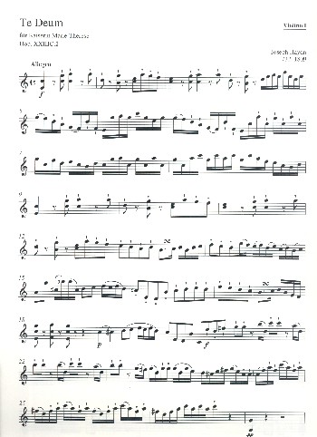 Te Deum Hob.23C:2 für gem Chor, Bläser, Pauken,&nbsp;&nbsp;Streicher und Bc&nbsp;&nbsp;Violine 1