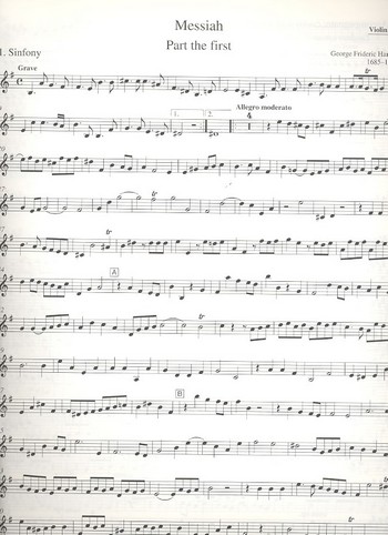 The Messiah HWV56 (with variant Movements)&nbsp;&nbsp;for soloists, mixed chorus and orchestra&nbsp;&nbsp;violin 2