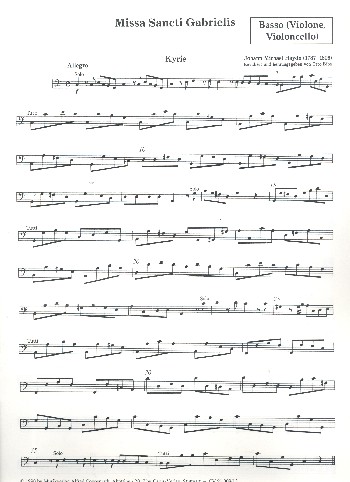 Missa Sancti Gabrielis MH17  für Soli, gem Chor und Orchester  Violoncello/Kontrabass