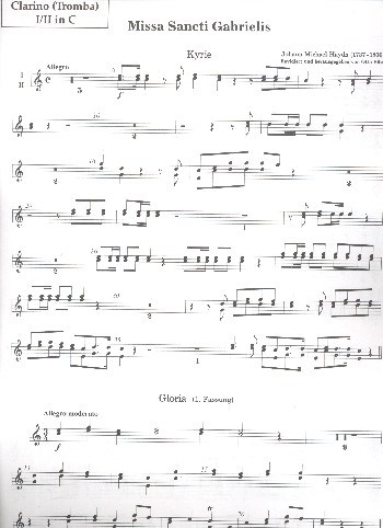 Missa Sancti Gabrielis MH17  für Soli, gem Chor und Orchester  Trompete 1 und 2