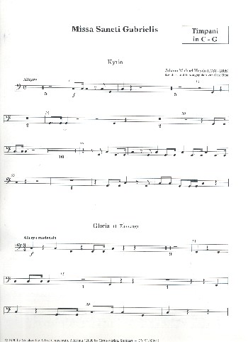Missa Sancti Gabrielis MH17  für Soli, gem Chor und Orchester  Pauken