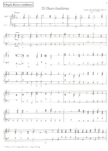 Te Deum laudamus&nbsp;&nbsp;für Soli, gem Chor, Orchester und Orgel&nbsp;&nbsp;Generalbass
