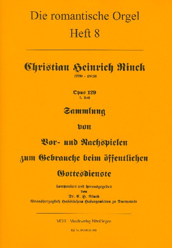 Sammlung von Vor- und Nachspielen ... op.129,5  für Orgel  